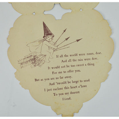 Antique Heart Paper Lace Valentine's Day Card Floral