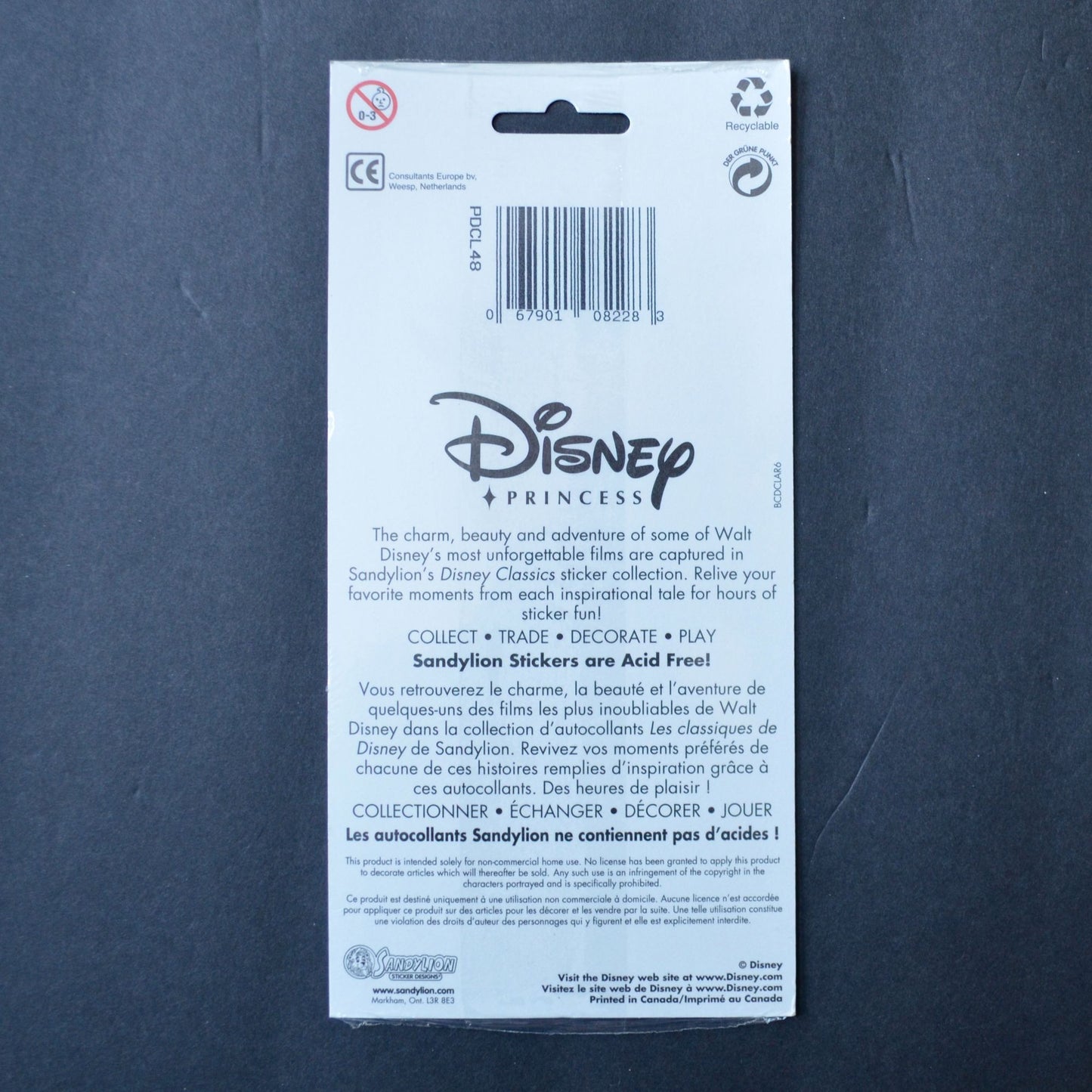 SandyLion Disney Princess Snow White Stickers NOS New Sealed