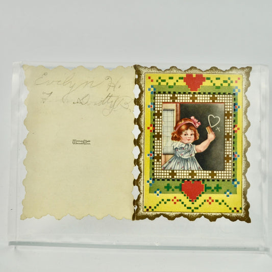 Vintage Valentine's Day Die Cut Girl Chalkboard Whitney Made