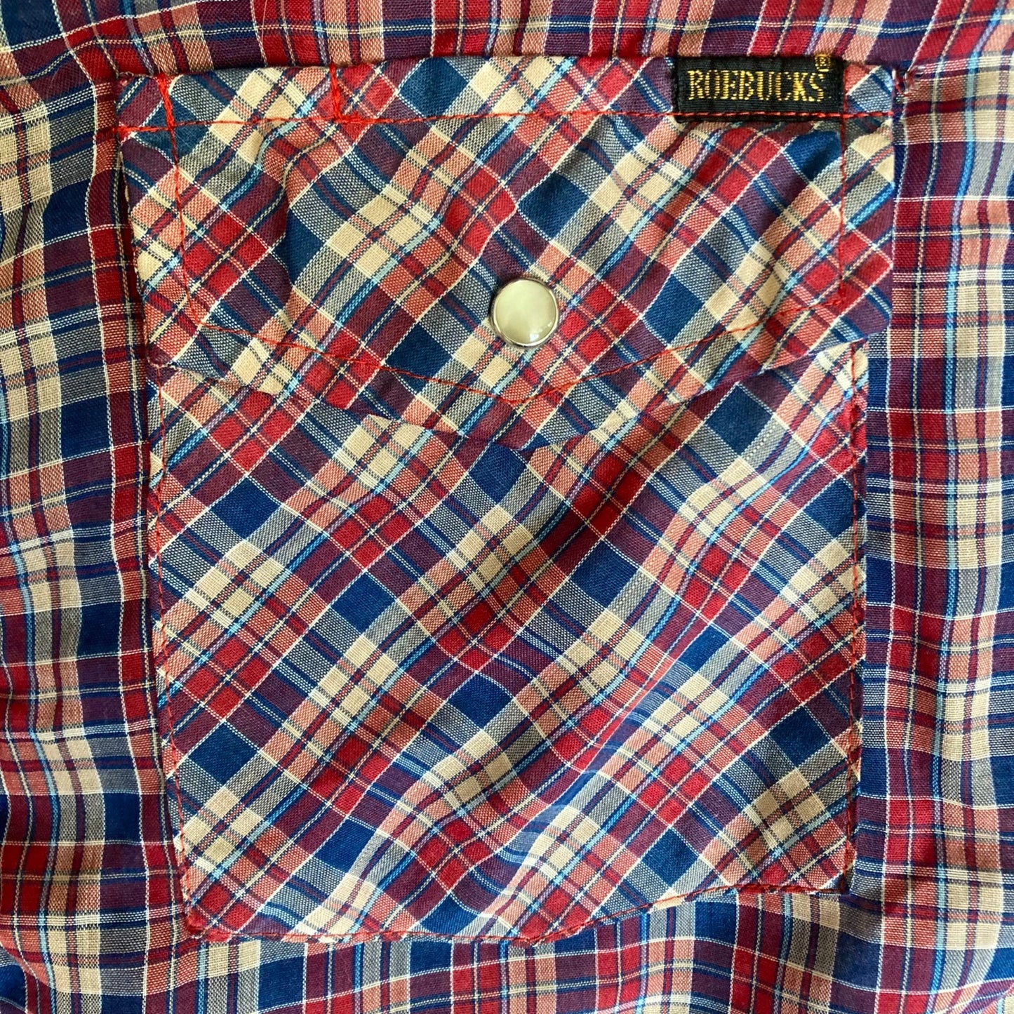 Vintage Sears Roebucks Western Wear Long-Sleeve Shirt Pearl Snap Plaid Men's M