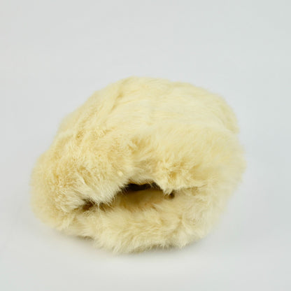 Vintage Cream White Hand Muff Rabbit's Fur