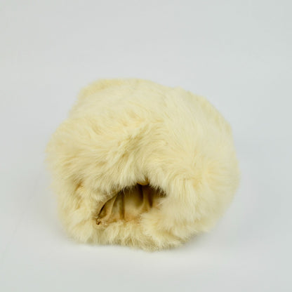 Vintage Cream White Hand Muff Rabbit's Fur