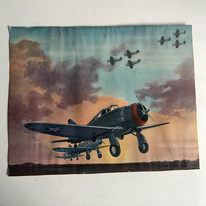 Lot 3 Charles H. Hubbell Airplane Prints WWII WWI