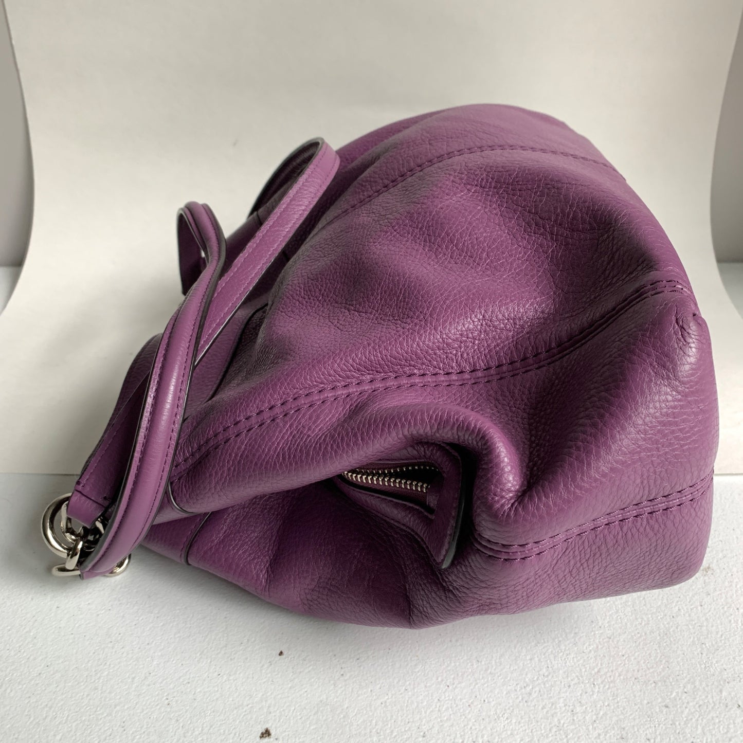 Coach Lexi Purple Pebbled Leather Shoulder Bag F57545