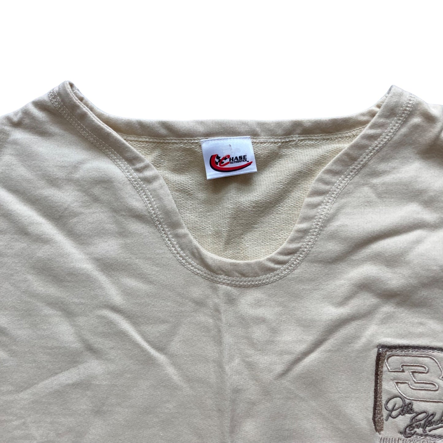 Vintage Dale Earnhardt V-Neck Sweatshirt Chase Authentics Beige Men's XL