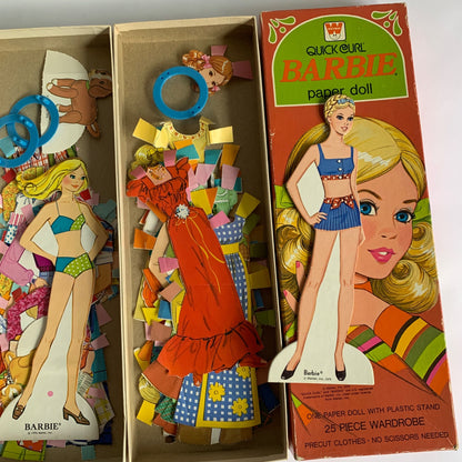 Barbie Vintage Paper Dolls with Stands Wardrobe Sets Lot of 2 Newport