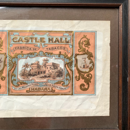 Castle Hall Habana Cigar Box Label Framed Vintage