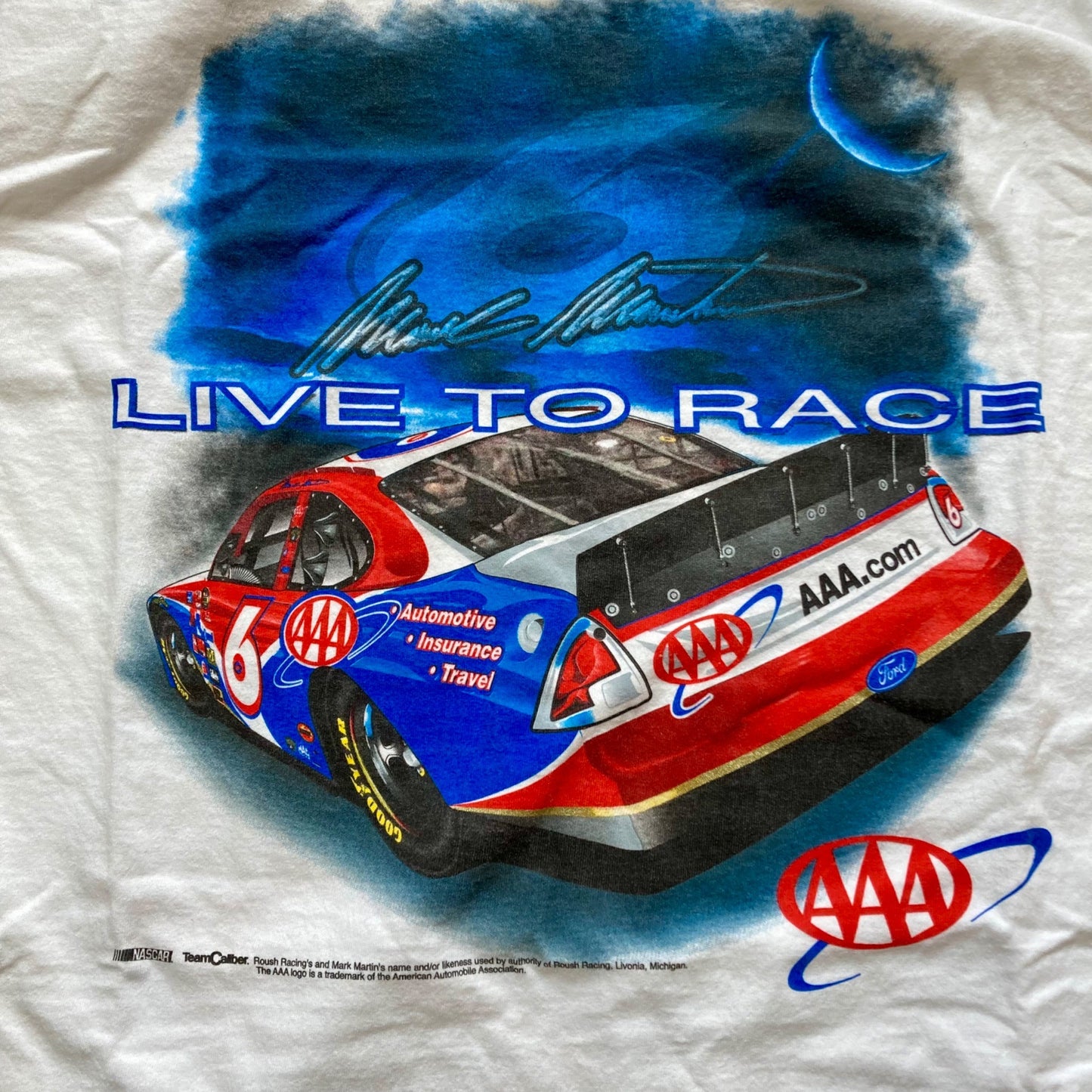 Vintage NASCAR Mark Martin #6 Born To Perform T-Shirt Mens XL AAA Racing NICE!