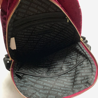 Steve Madden Purple Crushed Velvet Backpack