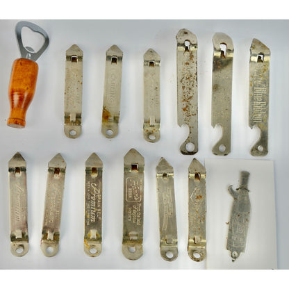 Lot 20 Vintage Beer Bottle Openers Grain Belt Pabst Blue Ribbon Hamm's Schmidt