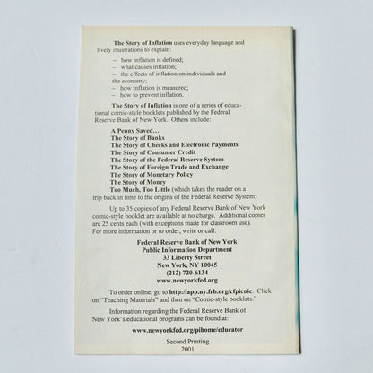 2001 The Story of Inflation Federal Reserve Bank of New York Vintage