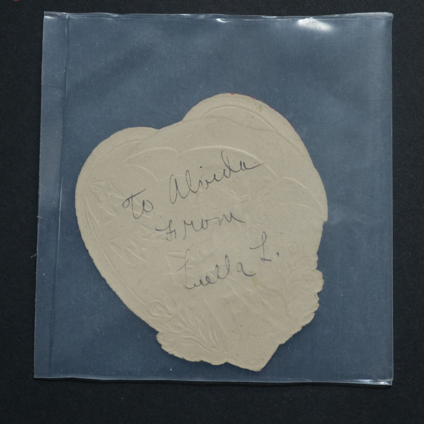 Antique Victorian Embossed Heart Cherub Valentine Card Germany