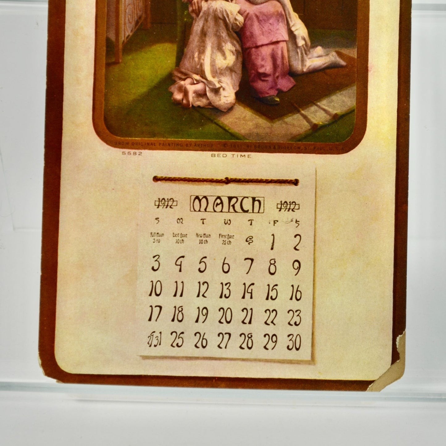 1912 Advertising Calendar March Bradley & Metcalf Co. Milwaukee