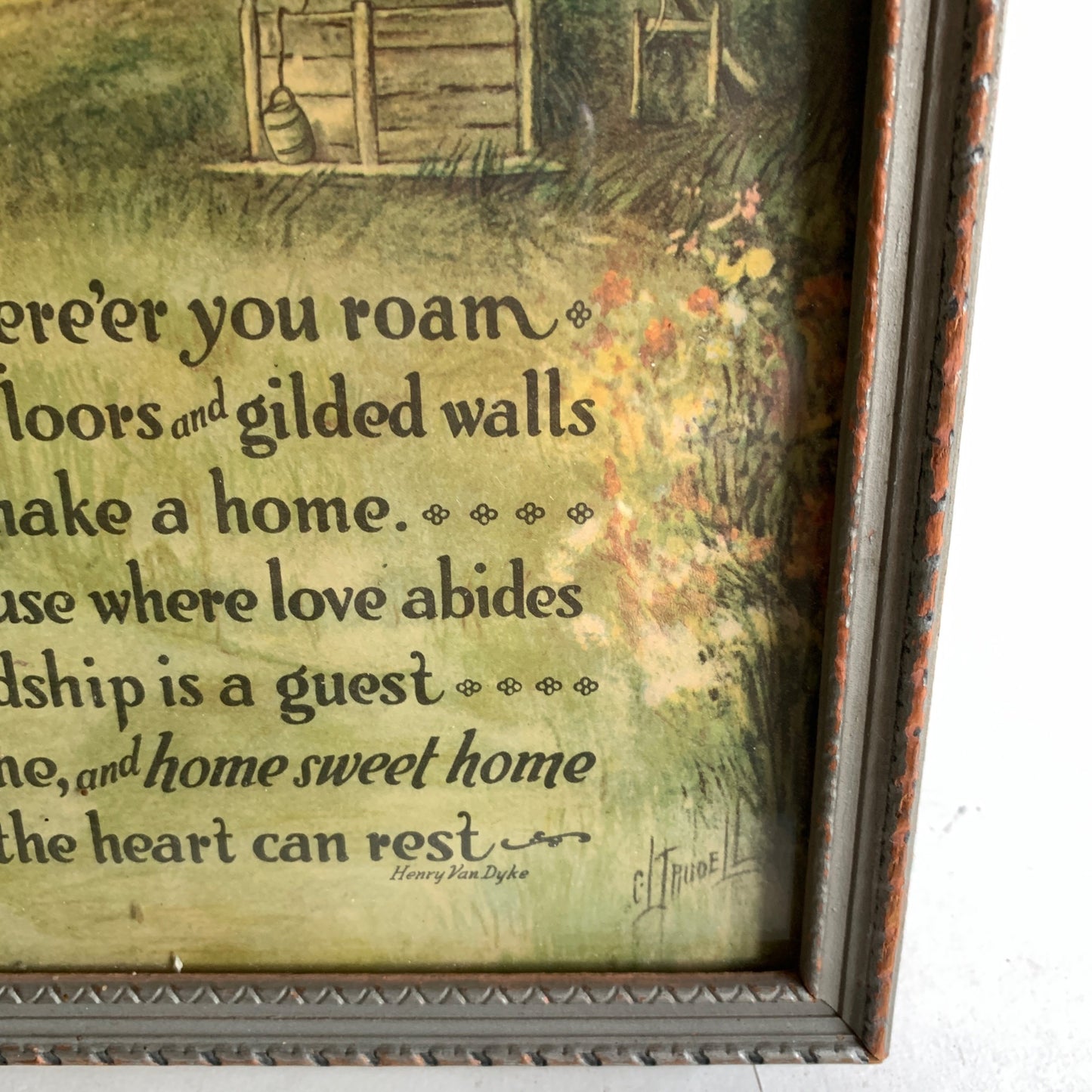 Vintage Be It Ever So Humble Van Dyke Home Poem Framed