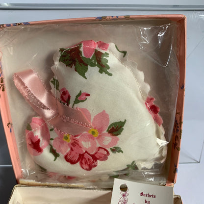 Vintage Heart Floral Sachets Set of 2 In Box