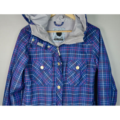 Nike Women's Bellevue Blue Plaid Snowboard Jacket Medium