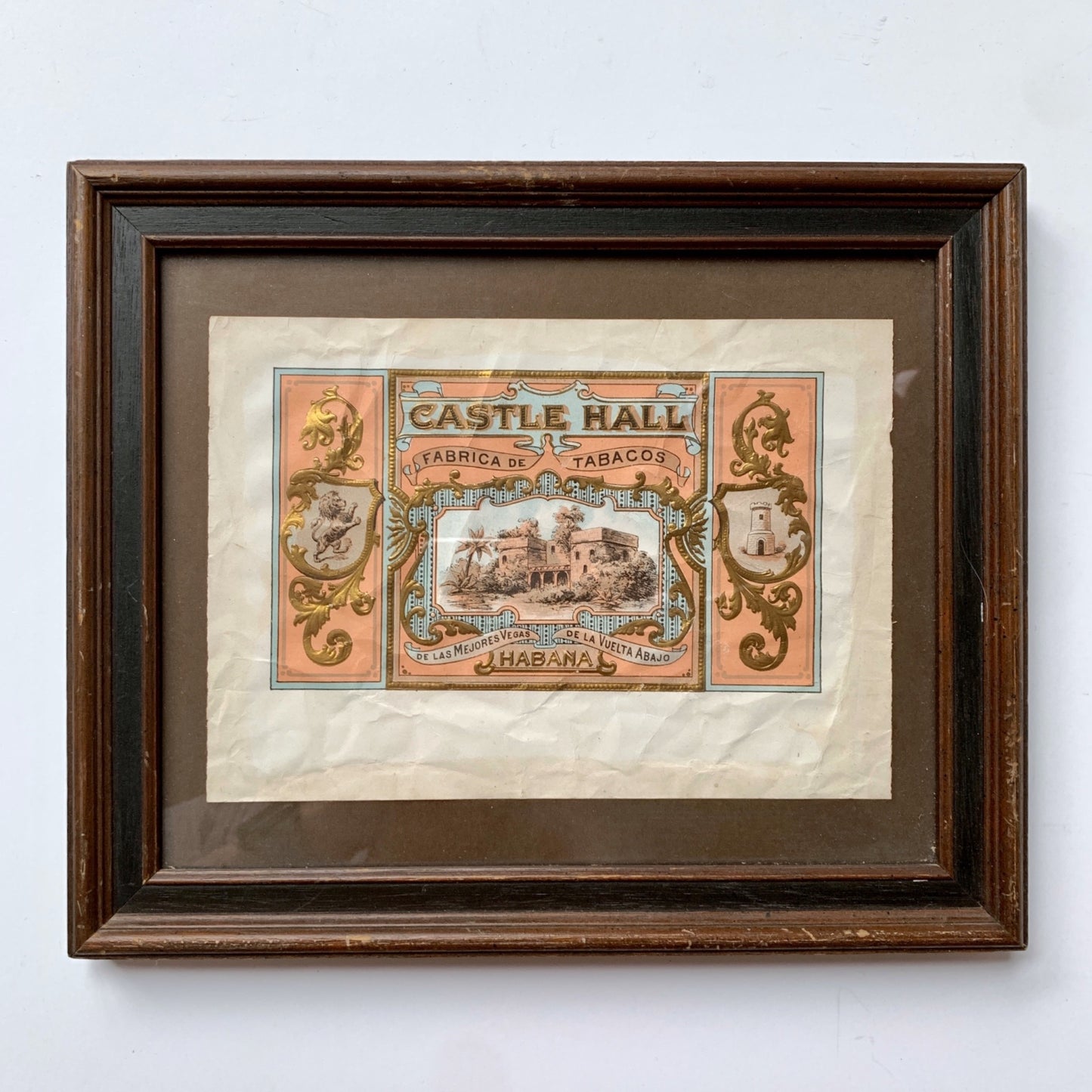 Castle Hall Habana Cigar Box Label Framed Vintage