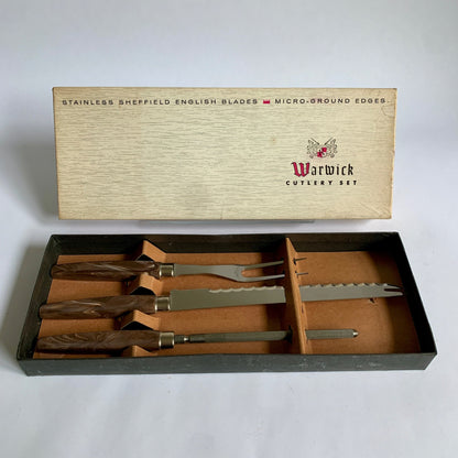 Warwick Cutlery Set Carving Knife Set Fork Sharpener Sheffield Stainless