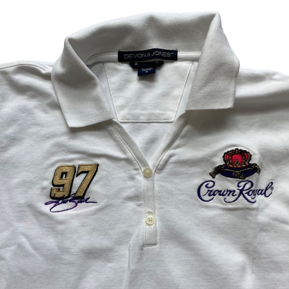 Vintage Kurt Busch #97 Crown Royal Women's Polo Shirt Size S Devon & Jones