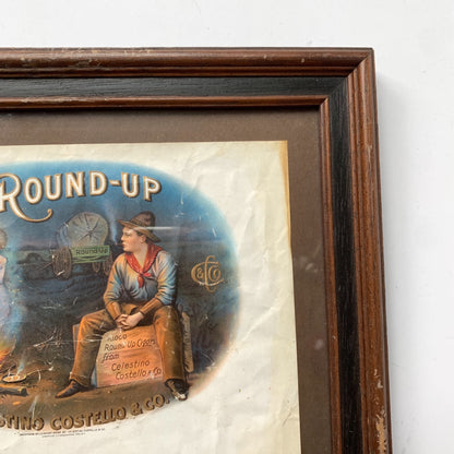 Vintage The Round-Up Cigar Celestino Costello & Co Framed Print