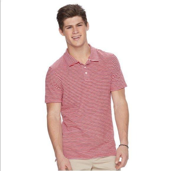 New Urban Pipeline Men’s Jersey Polo Red Striped