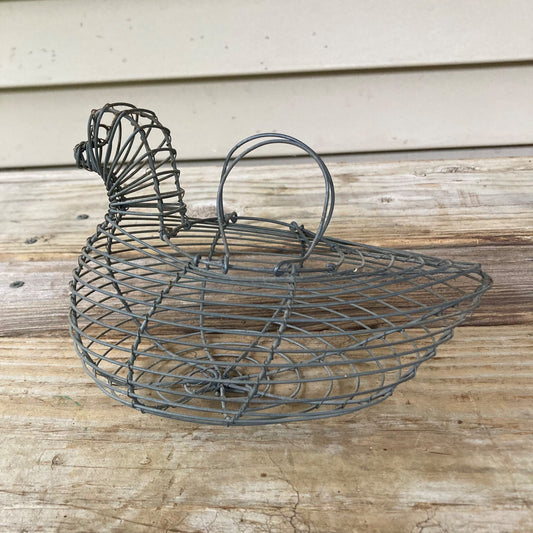 Galvanized Wire Chicken Egg Basket Metal Carrying Gathering Basket Small