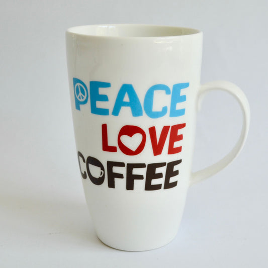 Caribou Coffee Peace Love Mug 20 oz