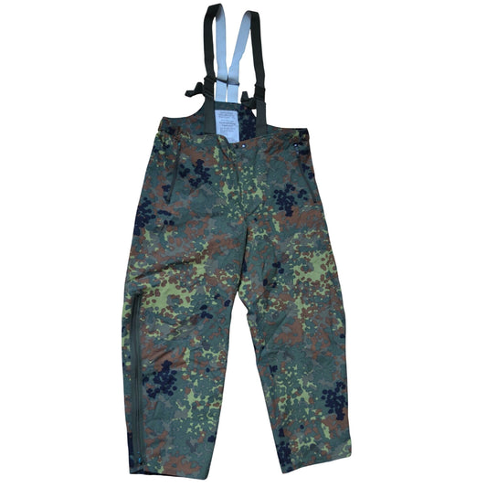 German Military Bibs Men’s Size 48/50 Flecktarn Camo Waterproof