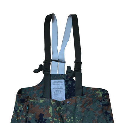 German Military Bibs Men’s Size 48/50 Flecktarn Camo Waterproof
