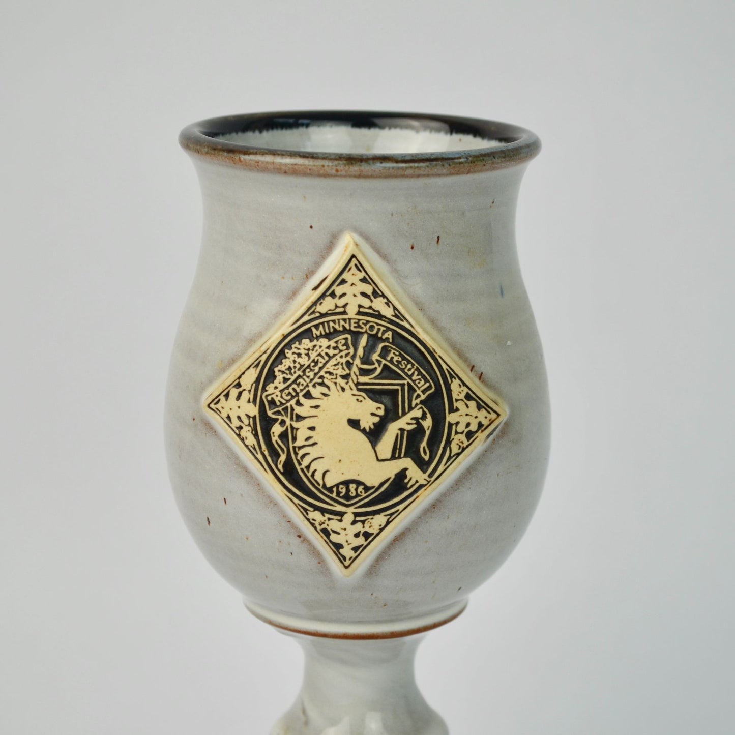 1986 Minnesota Renaissance Festival Unicorn Goblet Deneen Pottery