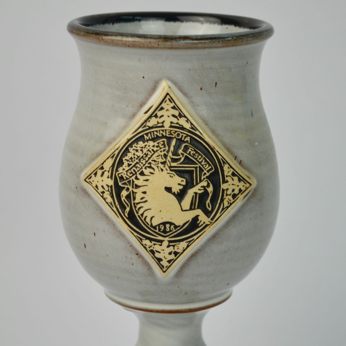 1986 Minnesota Renaissance Festival Unicorn Goblet Deneen Pottery