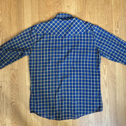 Vintage Lifetrends Long-Sleeve Western Shirt Pearl Snap Plaid Men's Size Large