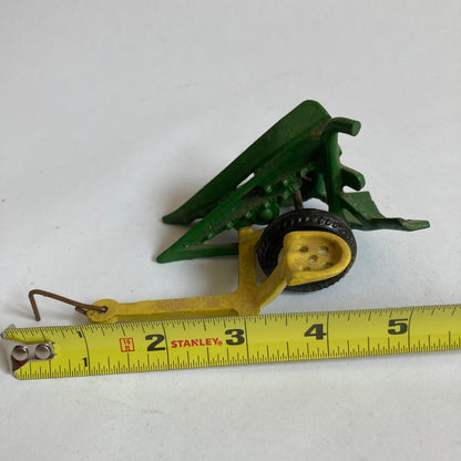 Vintage Arcade #418 Corn Harvester Toy Cast Iron Green/Yellow Farm Implement