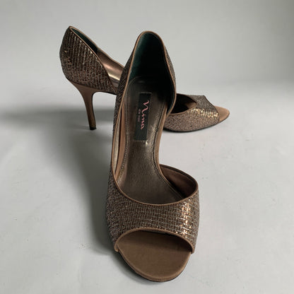 Nina Fern GM Sandal Heels Heel Bronze 7.5 M