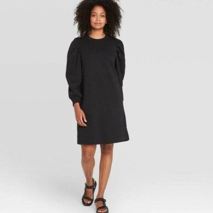 Prologue Black Puff Long Sleeve Sweatshirt Dress XS