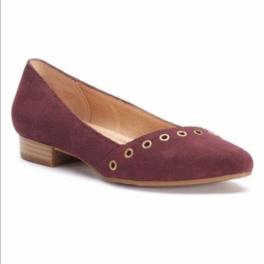 Sonoma Women’s Suede Flats Wine New