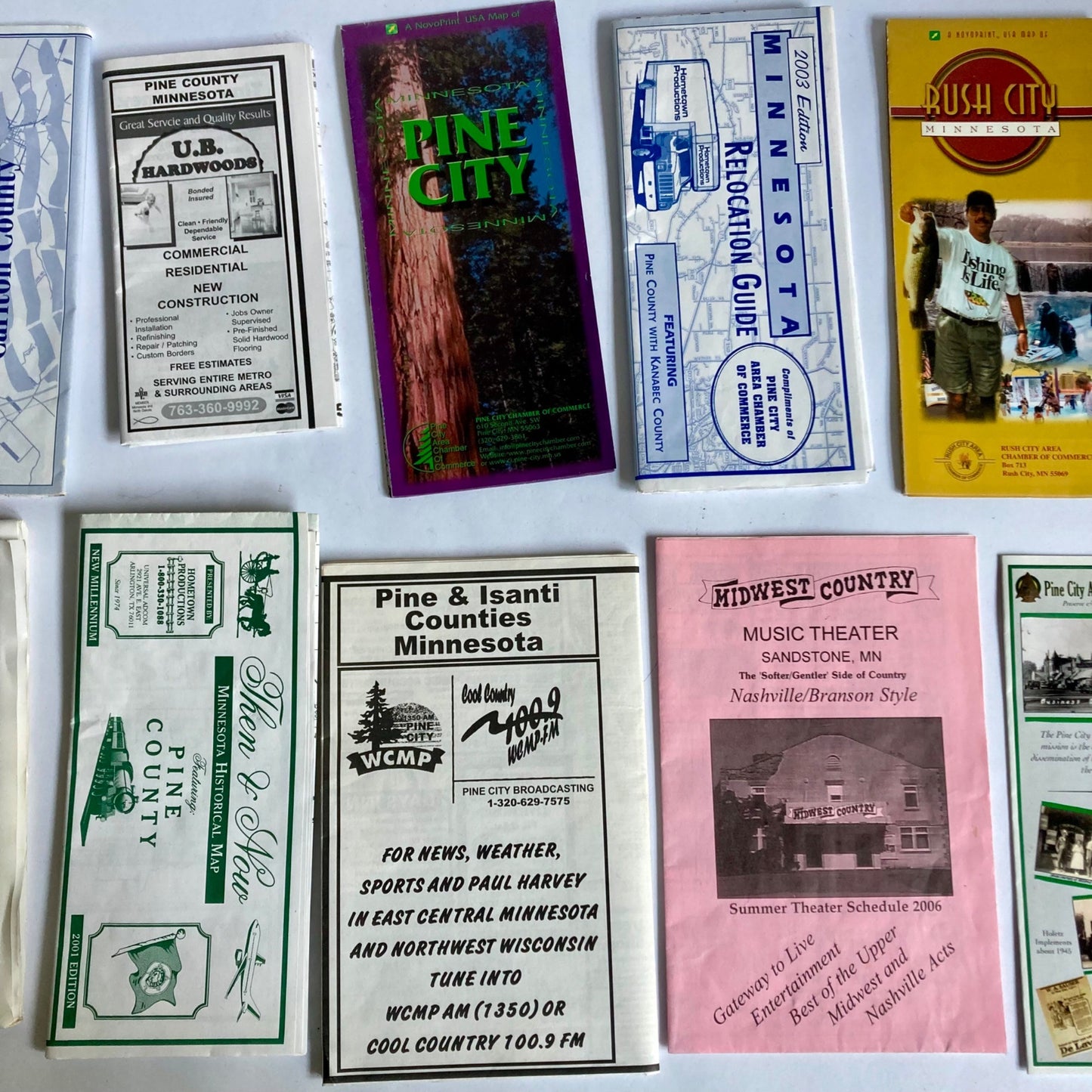 Lot Vintage East-Central Minnesota Maps & More Pine County Rush City Chisago