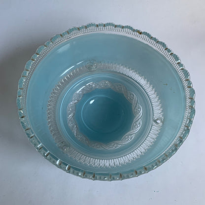 Vintage 1940s Blue Glass Ceiling Light Shade