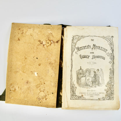 1853 Mother's Magazine and Family Monitor Vol. 21 Book AS IS