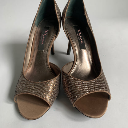 Nina Fern GM Sandal Heels Heel Bronze 7.5 M