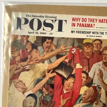 The Saturday Evening Post Magazine COVER April 23 1960 Dick Sargent Baseball