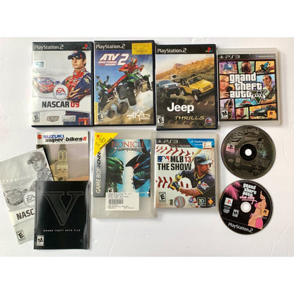 AS IS Lot of EMPTY PS2 PS3 Cases Manuals & 2 Games GTA Vice City Crash Bandicoot PS1