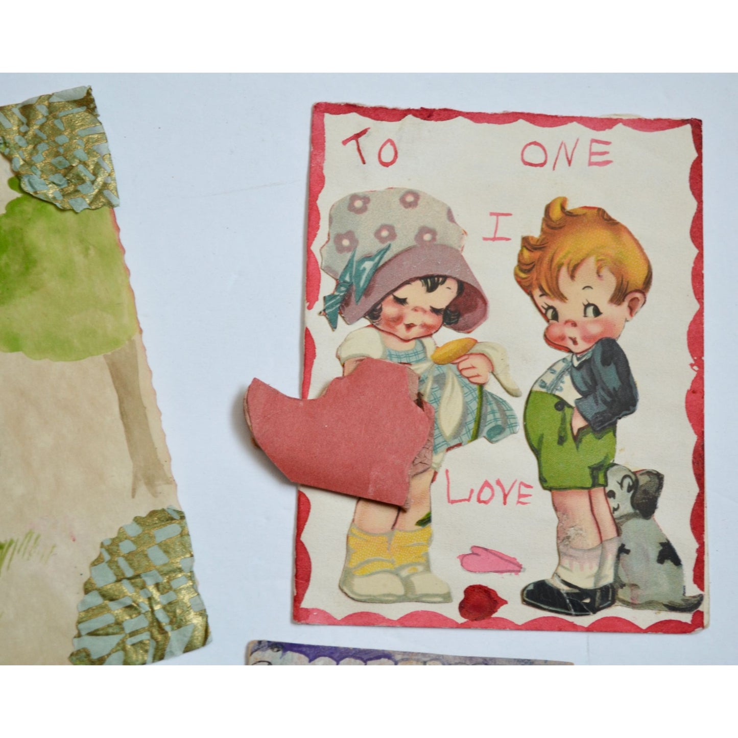 1930s Vintage HANDMADE OOAK Valentine Cards Unique Lot #2