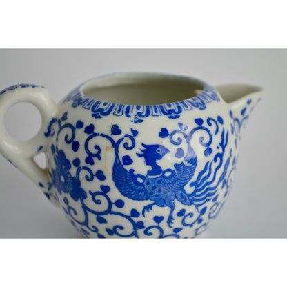 Japan Blue & White Willow Phoenix Creamer Vintage