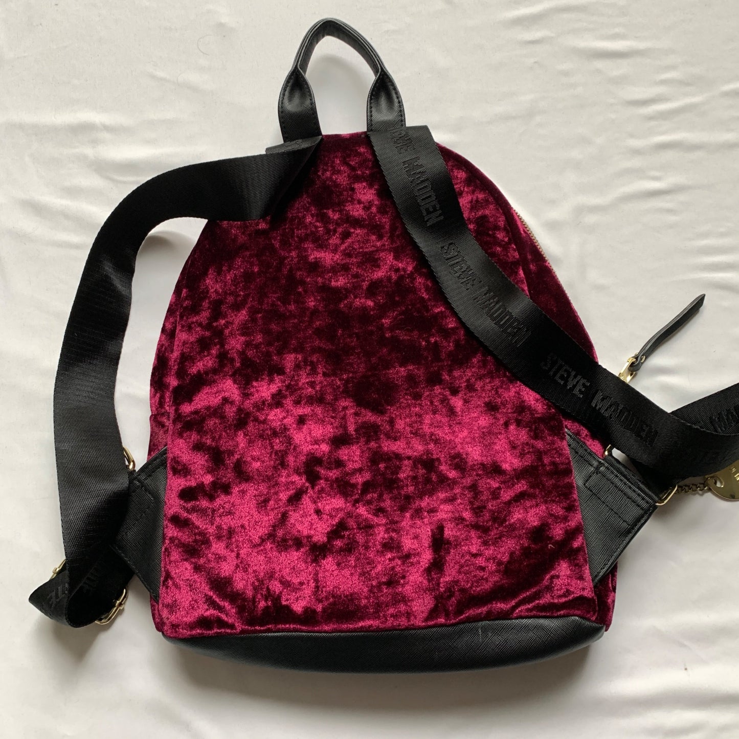 Steve Madden Purple Crushed Velvet Backpack