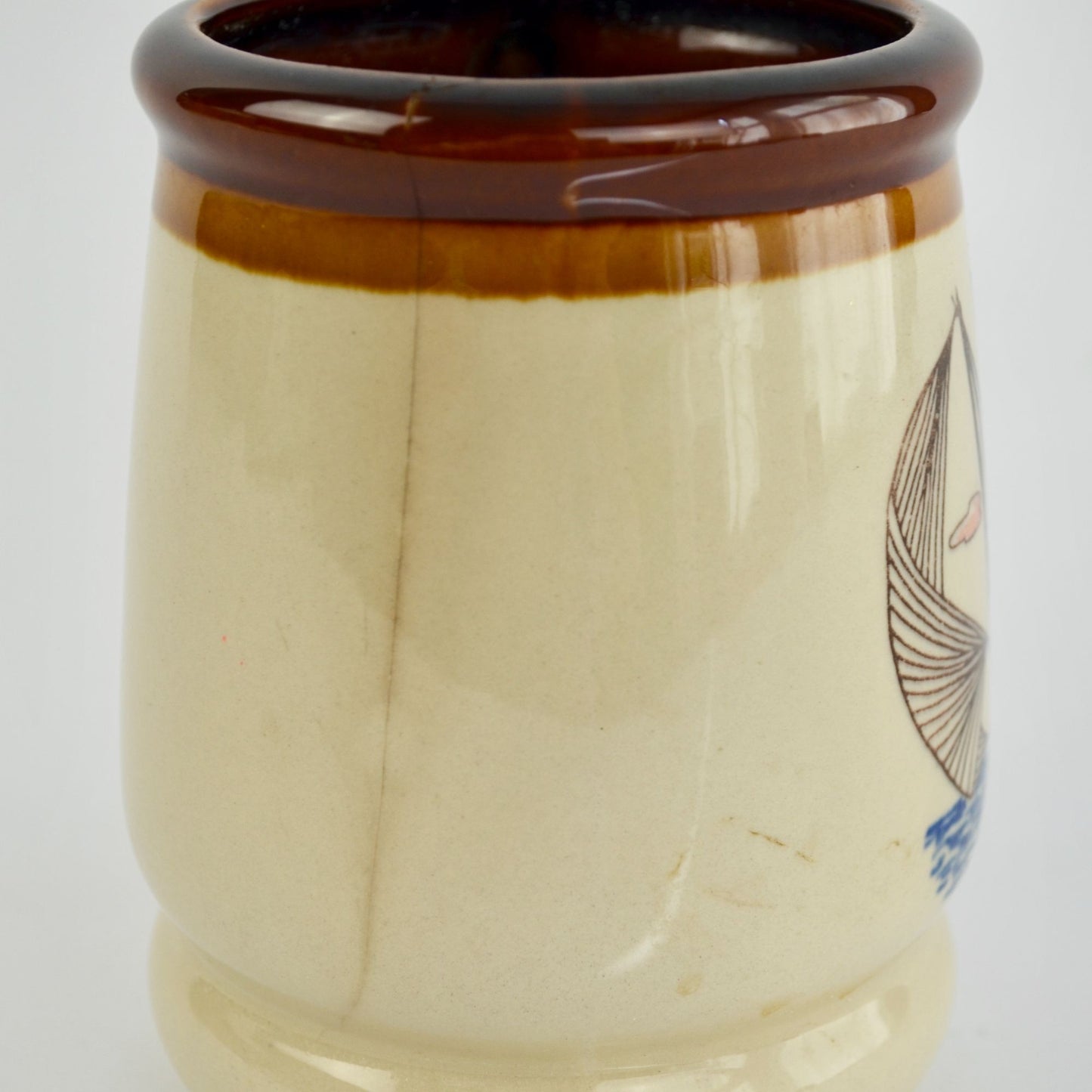 Vintage Brown Florida Sailboat Coffee Mug Big