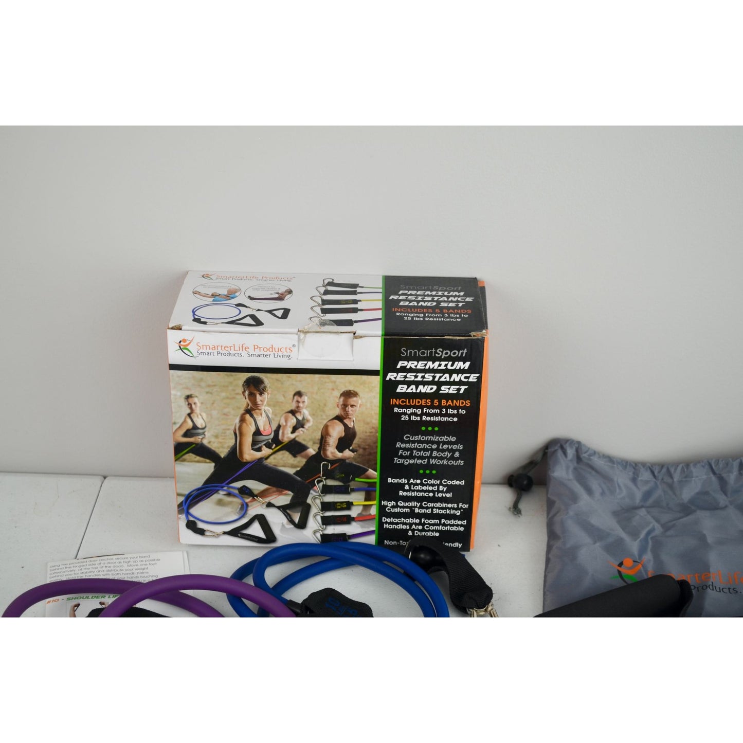 SmarterLife Products Premium Resistance Band Set of 5 New