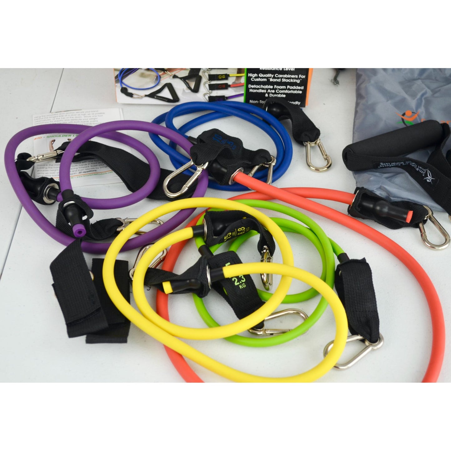 SmarterLife Products Premium Resistance Band Set of 5 New