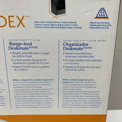 Rolodex 82433 Deskmate Organizer Black New