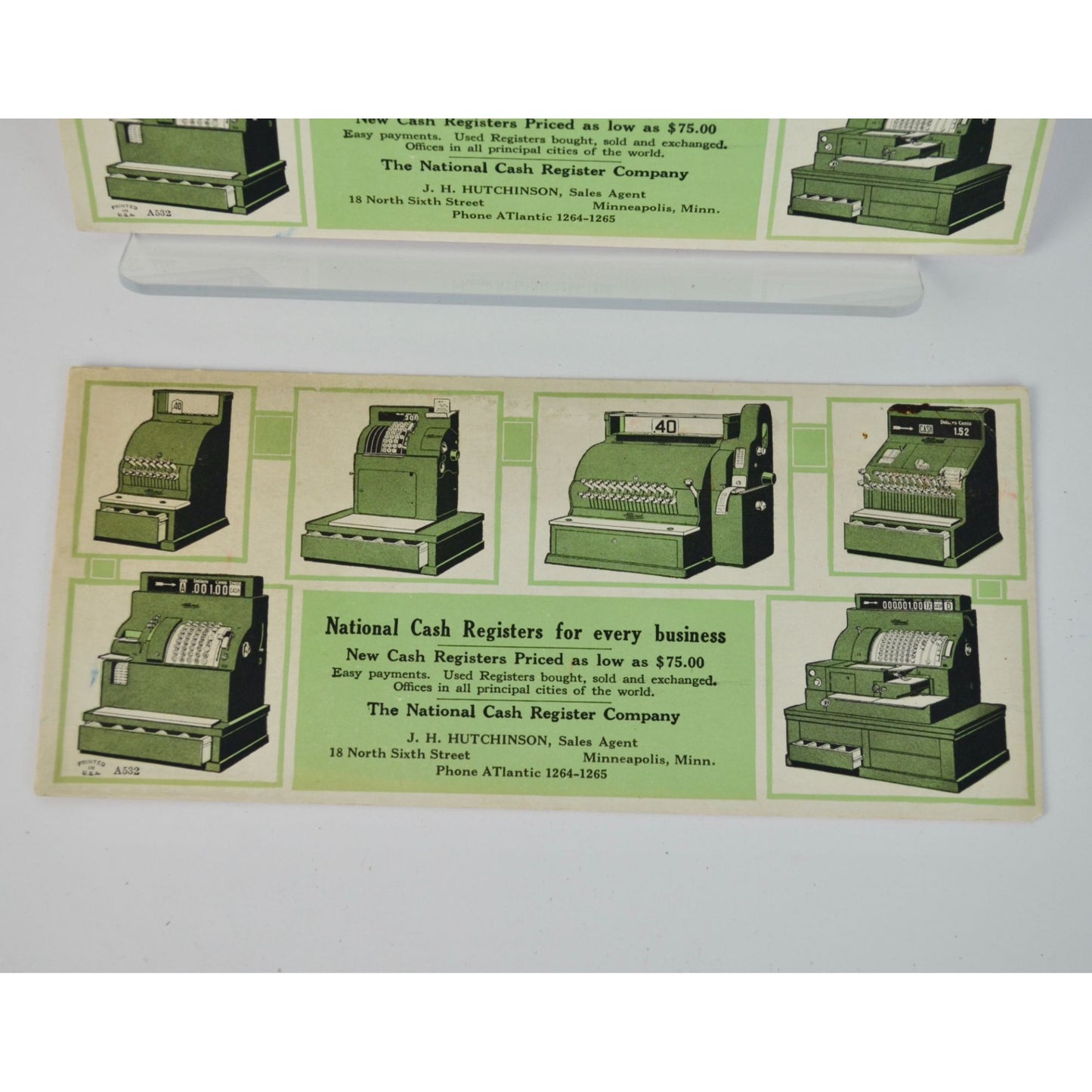 National Cash Register Company Blotters Lot of 2 Vintage Unused